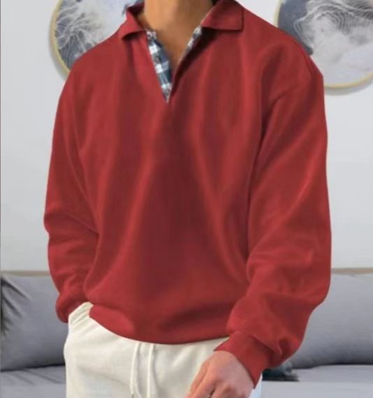 Bruno - Men's Long Sleeve Hooded Jumper with V-Neck
