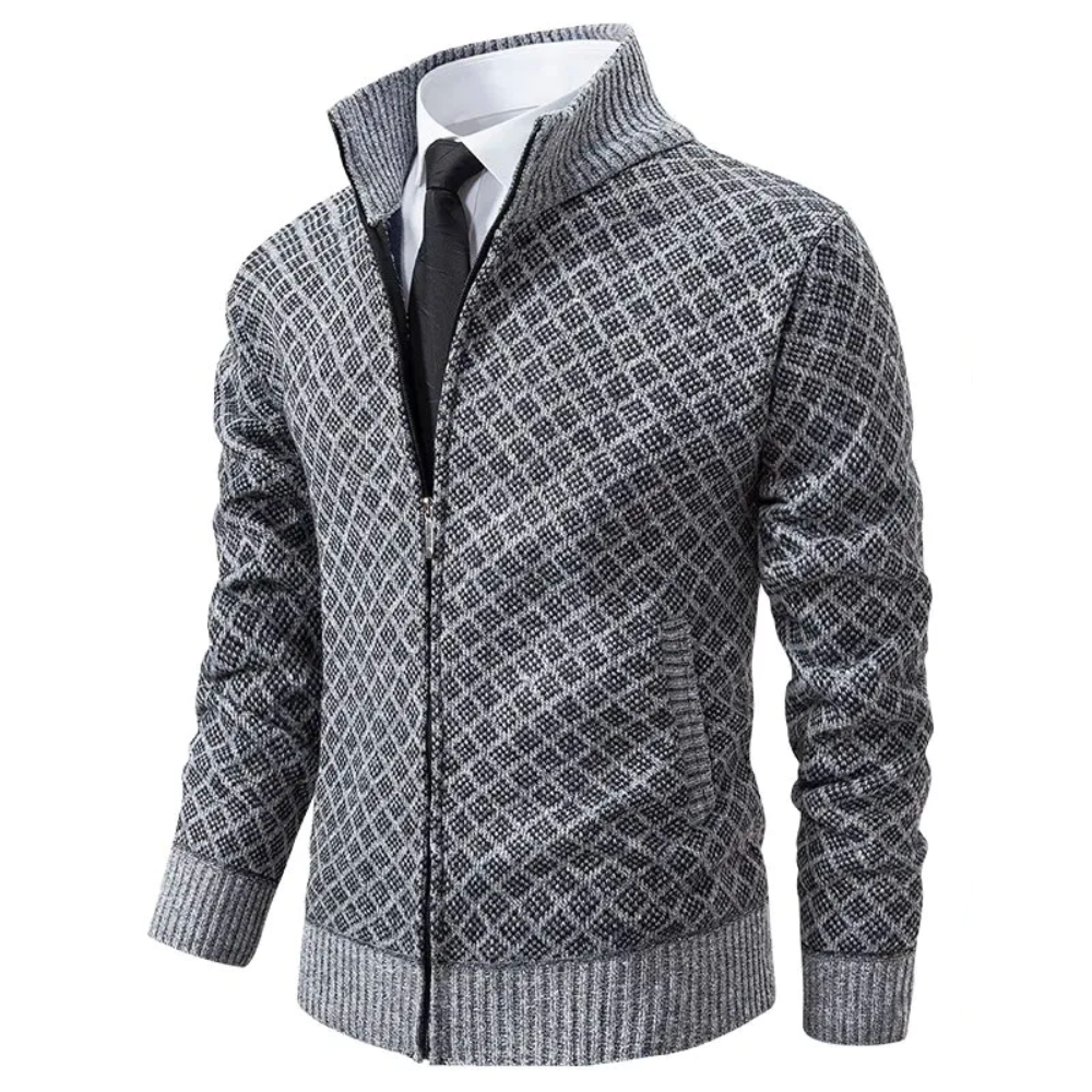 Remy-Doir® Knitted Jacquard Gilet