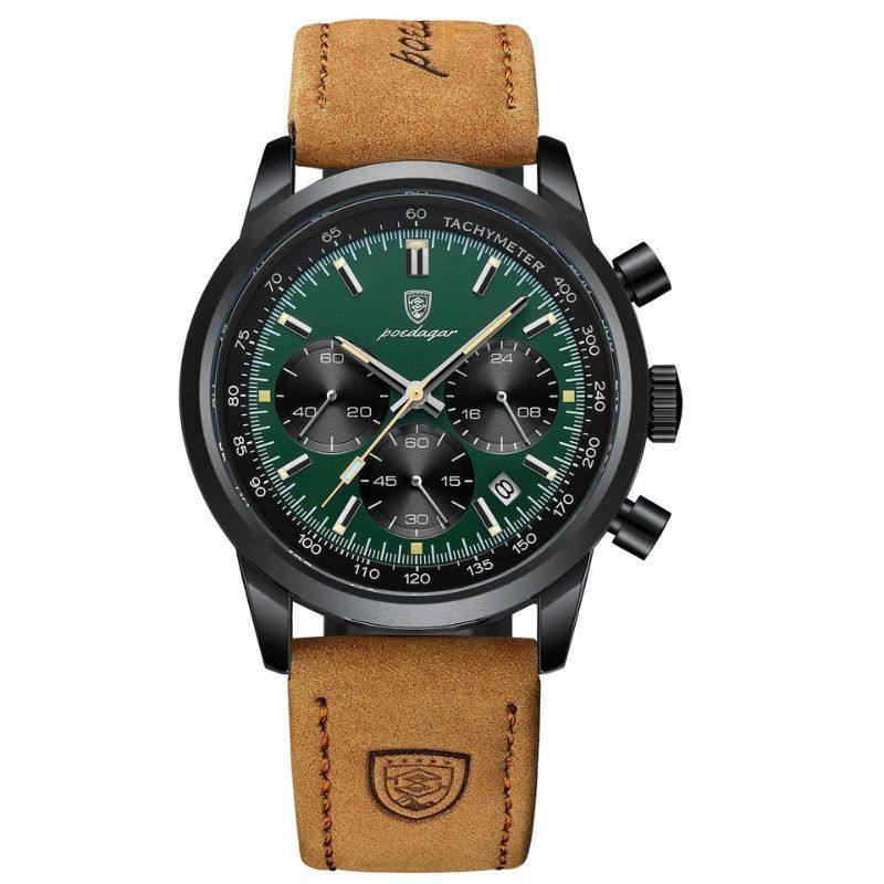 Bloke's Stainless Steel Watch with Snazzy Leather Strap | Orion