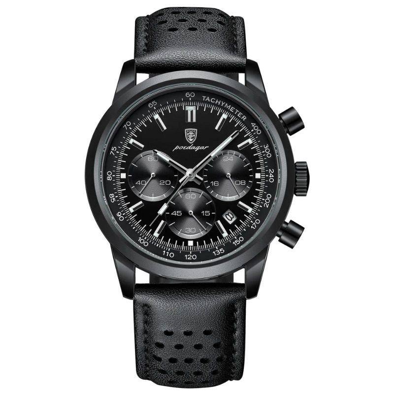 Bloke's Stainless Steel Watch with Snazzy Leather Strap | Orion