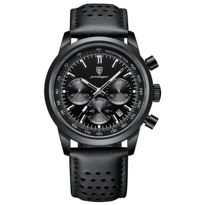 Bloke's Stainless Steel Watch with Snazzy Leather Strap | Orion