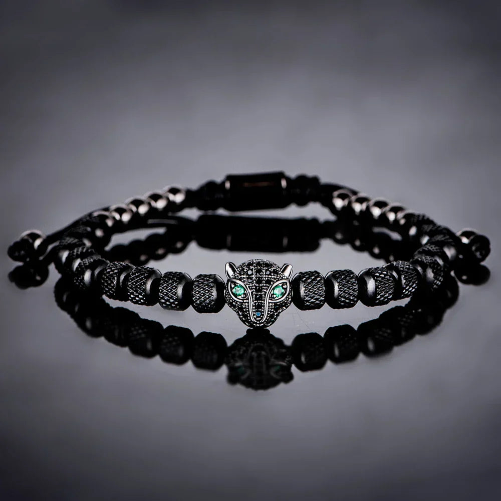 Set of 3 Luxe Panther Bracelets - Gold and Silver Stainless Steel with Sparkling Zirconium Crystals