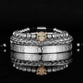 Set of 3 Luxe Panther Bracelets - Gold and Silver Stainless Steel with Sparkling Zirconium Crystals