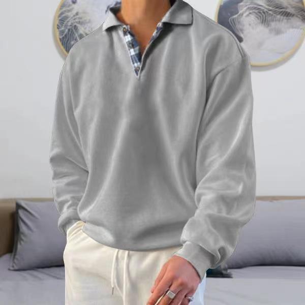 Bruno - Men's Long Sleeve Hooded Jumper with V-Neck