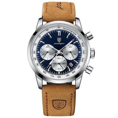 Bloke's Stainless Steel Watch with Snazzy Leather Strap | Orion